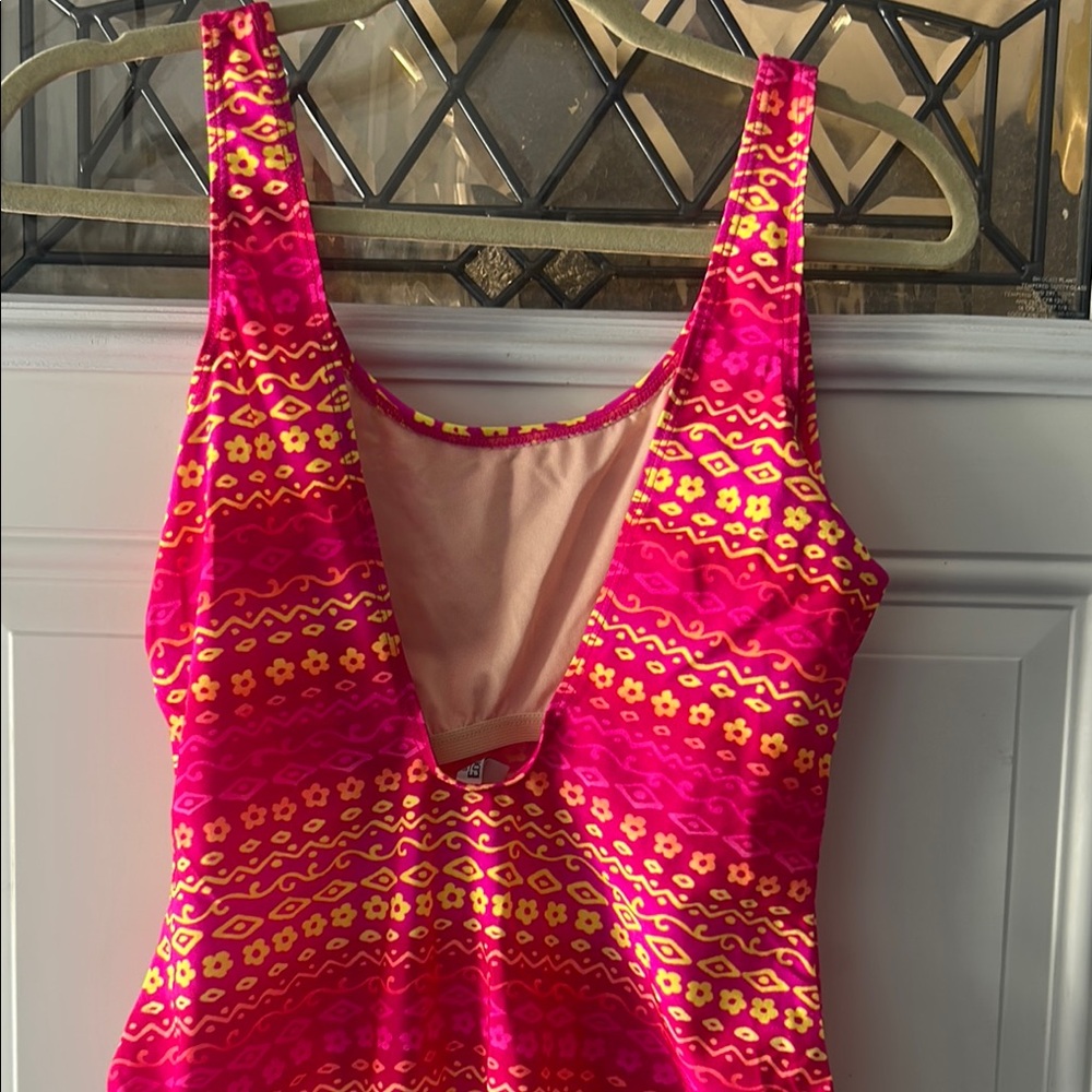 Essentials Pink and Yellow One Piece Swimsuit - Picture 4 of 8